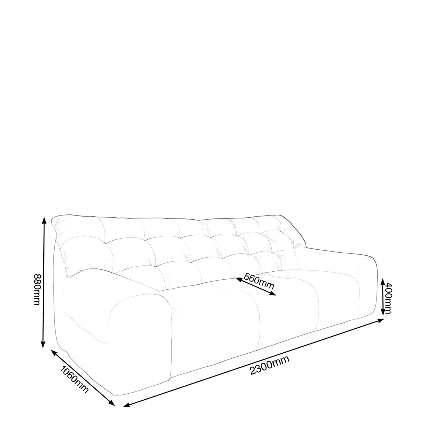 Tambol Fabric Sofa 2.3m Demo Sale
