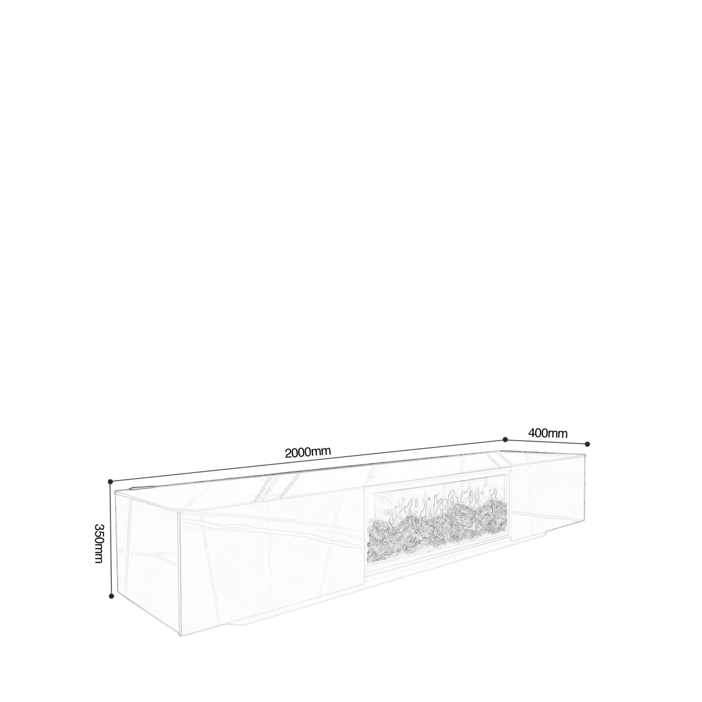 Kainit Fireplace TV Entertainment Unit 2m Demo Sale