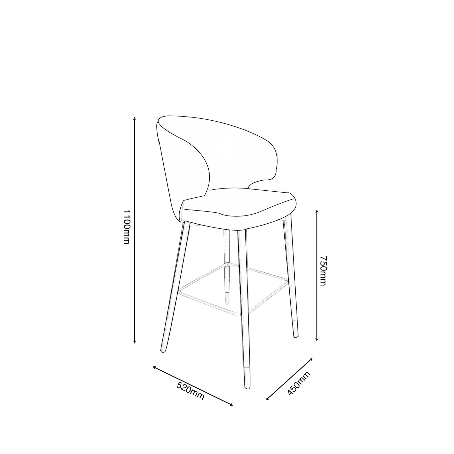 Milan Luxe Bar Stool