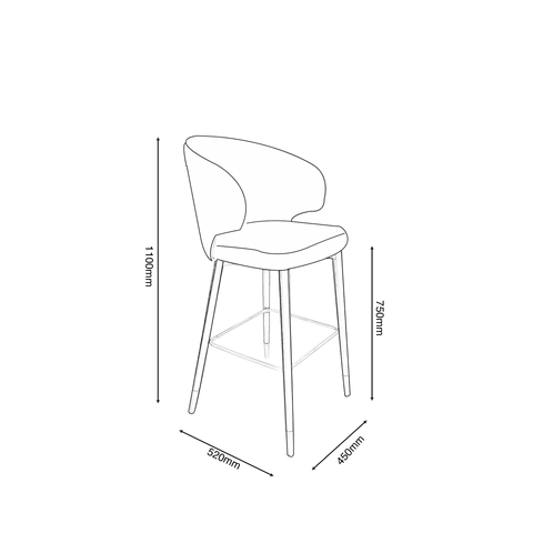 Milan Luxe Bar Stool