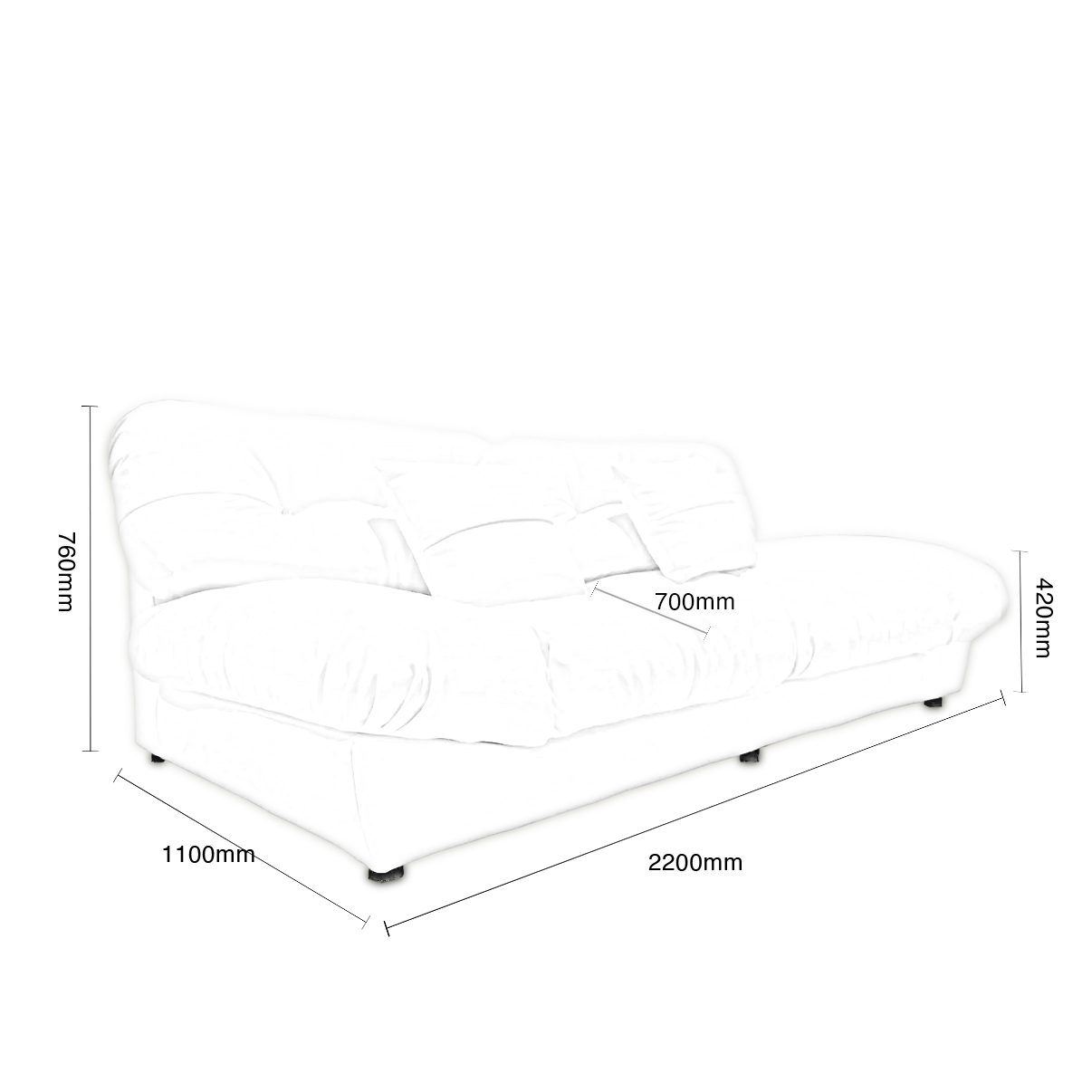 Unie Brodee Suede Fabric Sofa 2.2m Sale