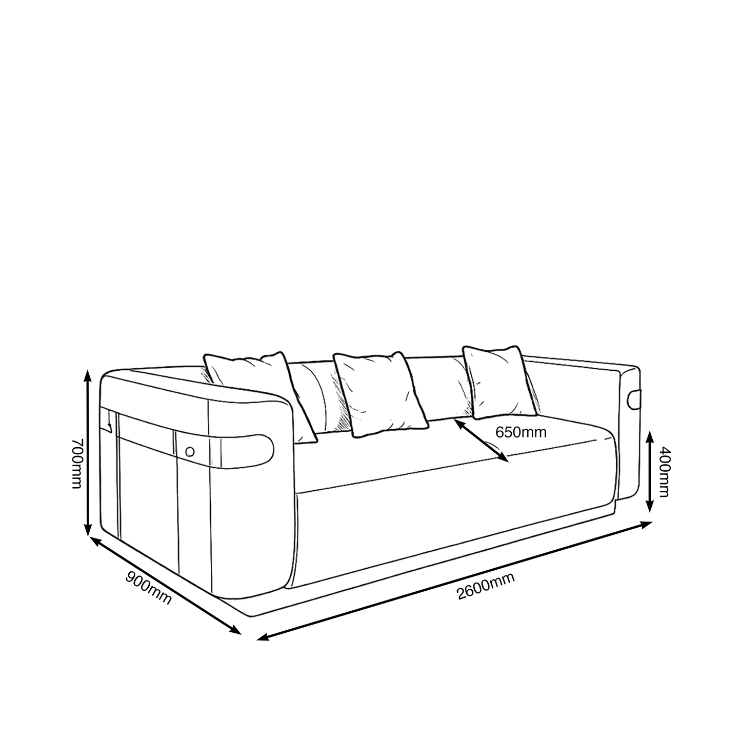 VelvetEra Sofa 2.6m Demo Sale