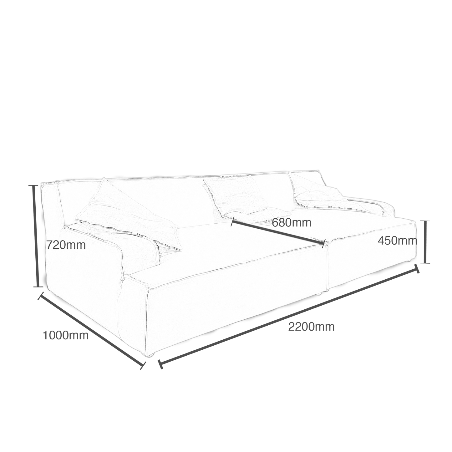 Apollo Suede Fabric Sofa 2.2m Sale