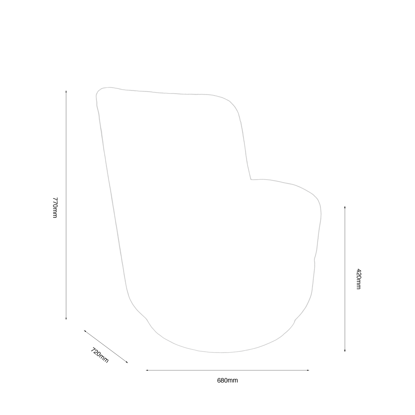 Kornet Sladoleda Swivel Arm Chair