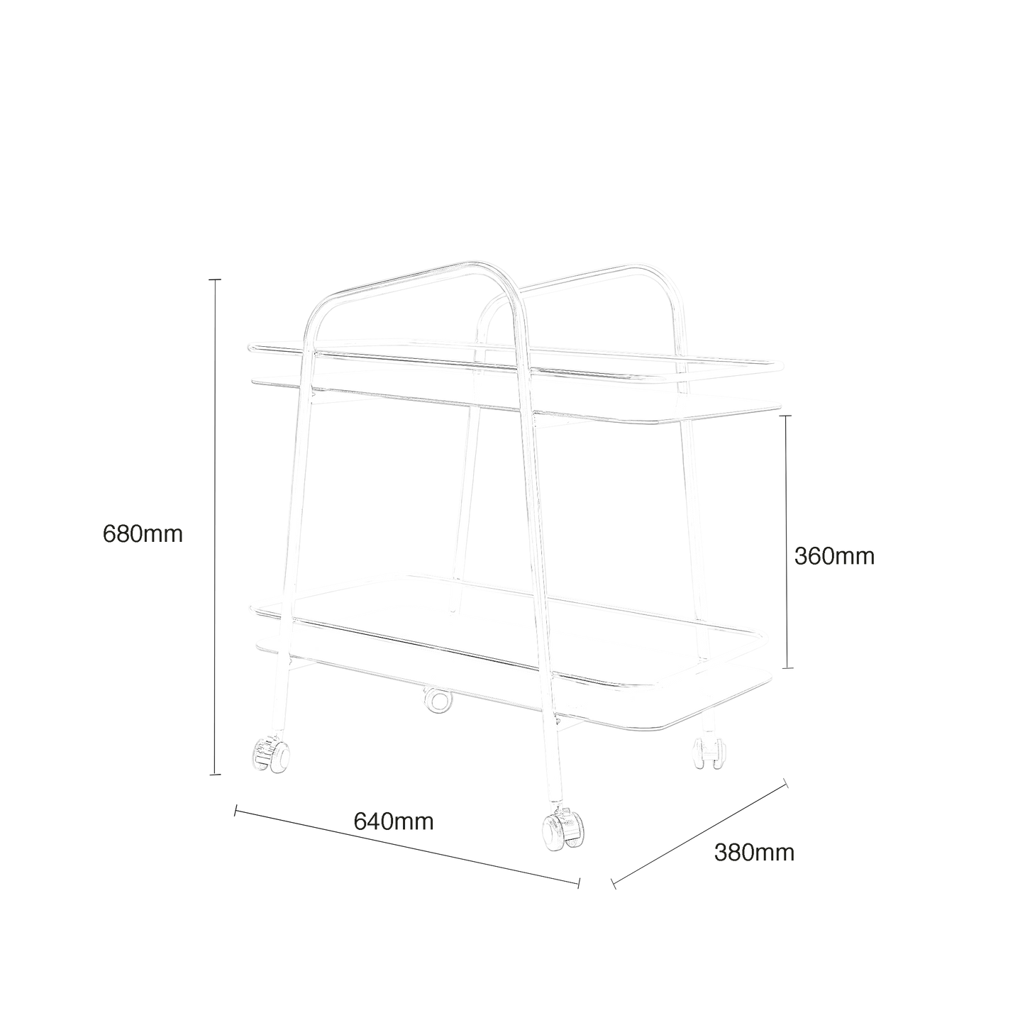 Nars Glass Serving Trolley