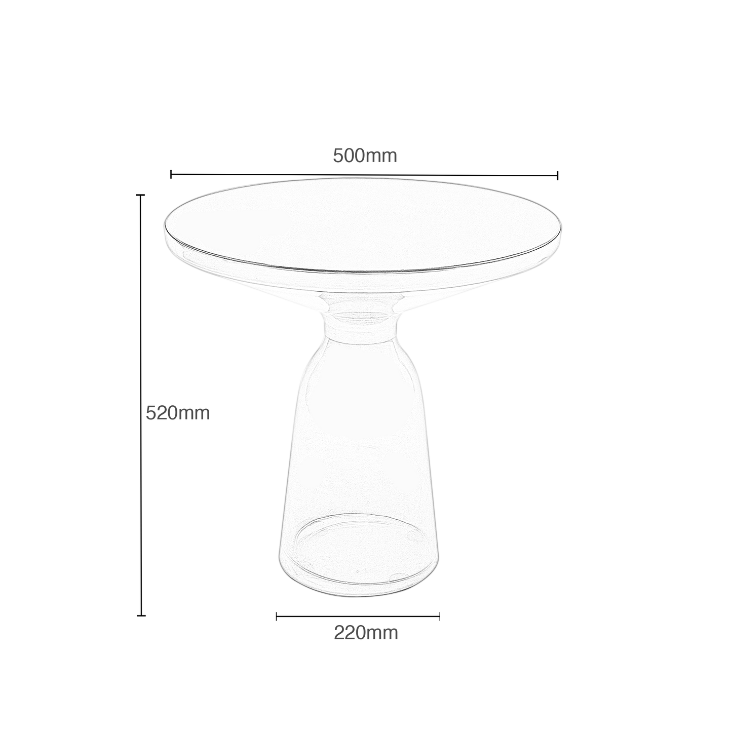 Jingle Bells Glass Side Table