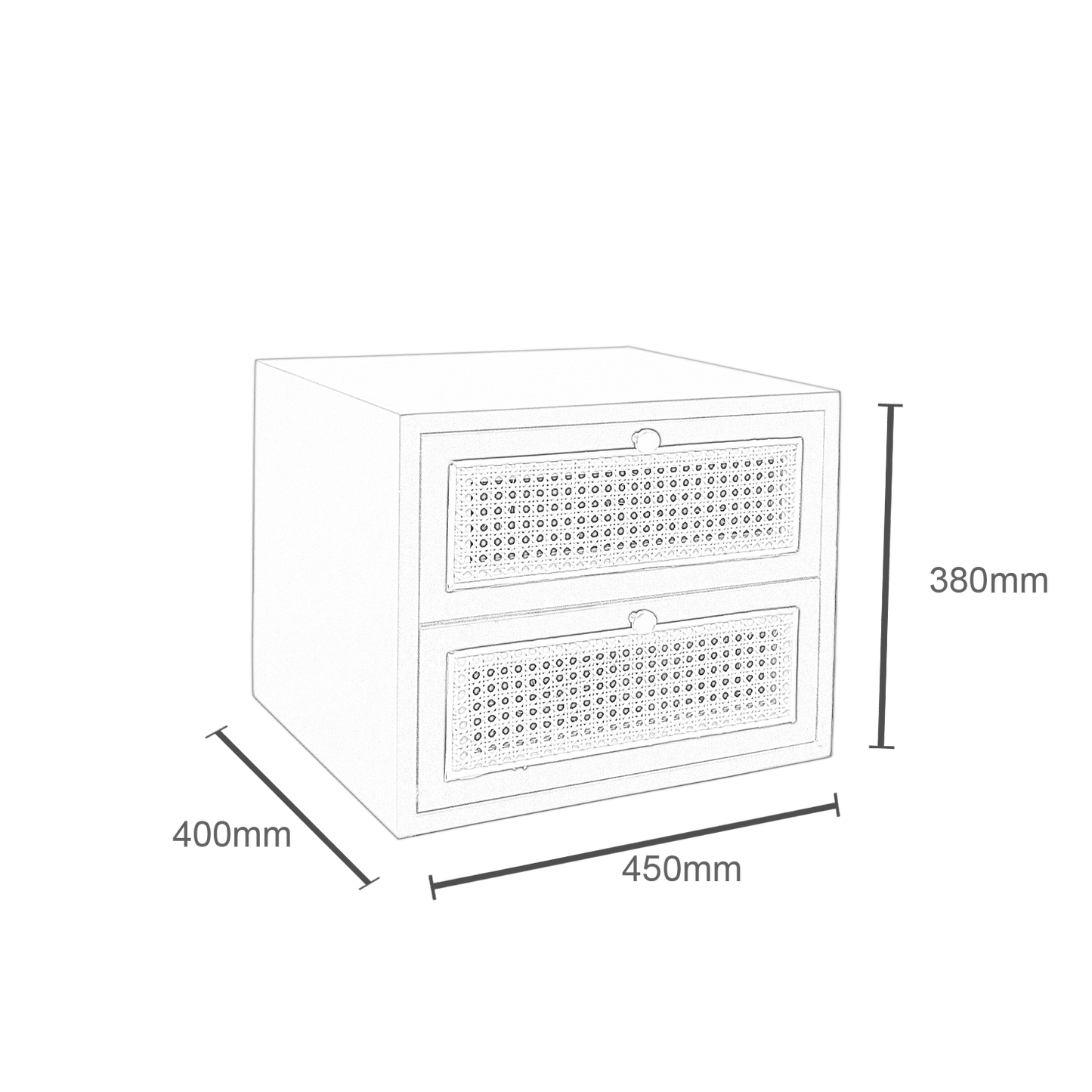 Ruban Rattan Bedside Table