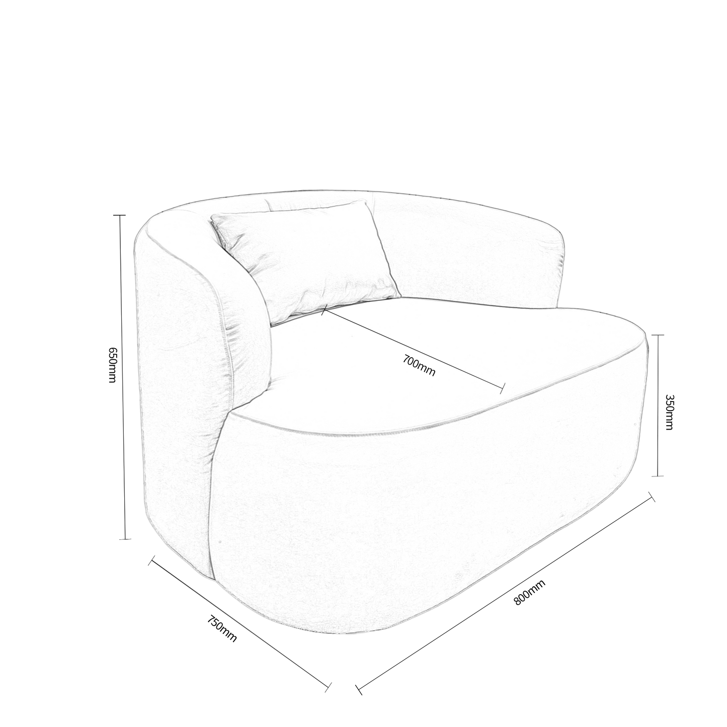 Nindot Velvet Fabric Arm Chair