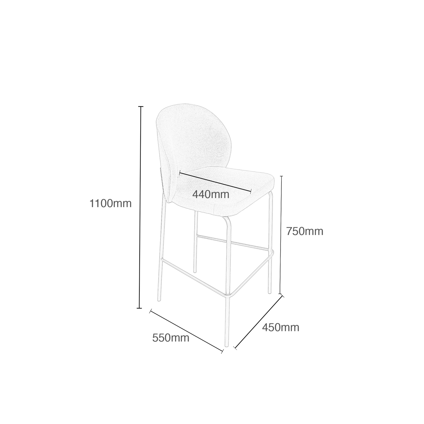 Ada Fabric Bar Stool