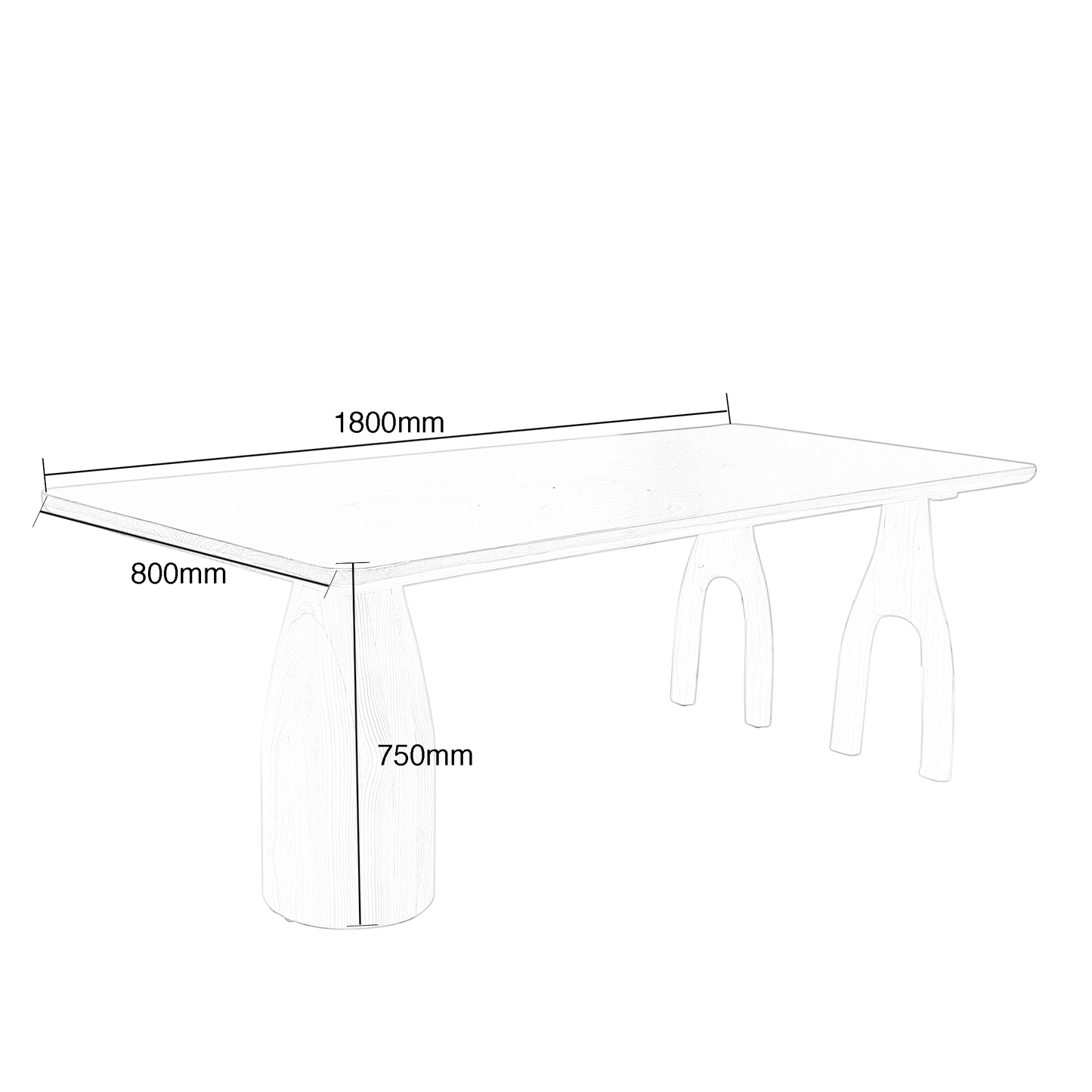 Dolmen Wooden Dining Table